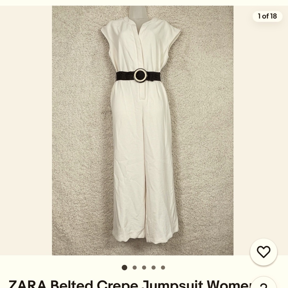 NWOT—Zara crepe ivory romper